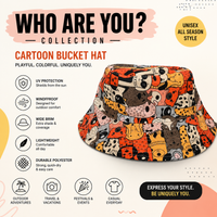 Playful Cartoon Eye Bucket Hat Wide-Brim Unisex UV ProtectionSun Hat
