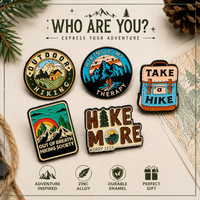 Adventure Hiking Enamel Pin Mountain Backpack Nature Brooch for Jackets, Hats & Backpacks