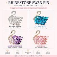Elegant Streetwear Pin Swan Alloy Rhinestones Women's Brooches