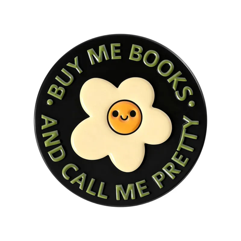 Buy me books enamel pin for book lovers and readers