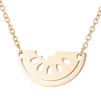 Watermelon Pendant Necklace Gold Plated Stainless Steel Fruit Necklace for Wome